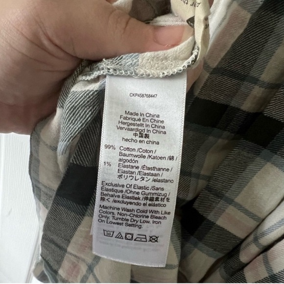 Madewell Lucie Elbow-Sleeve Smocked Plaid Mini Dress – Women’s Large NWT - Picture 6 of 8